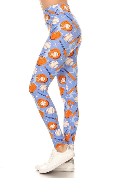 Yoga Waist 3" Baseball Print Leggings