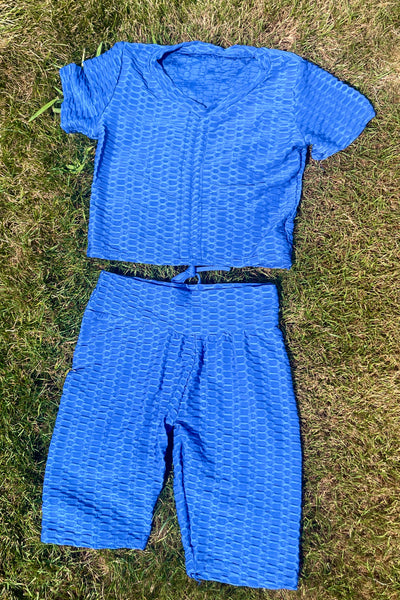 Solid BUBBLE Biker Shorts+Top Set