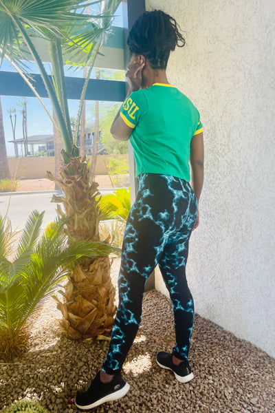 Yoga Waist 5" Lightning Print Leggings