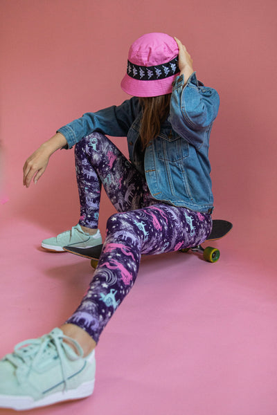 Purple Unicorn Print CURVY SIZE Leggings