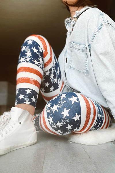 American Flag Leggings