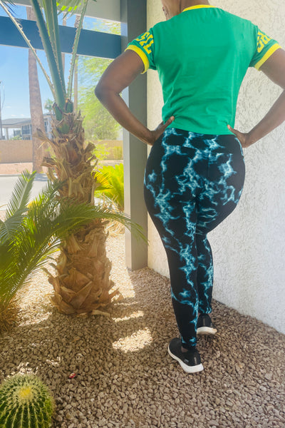 Yoga Waist 5" Lightning Print Leggings