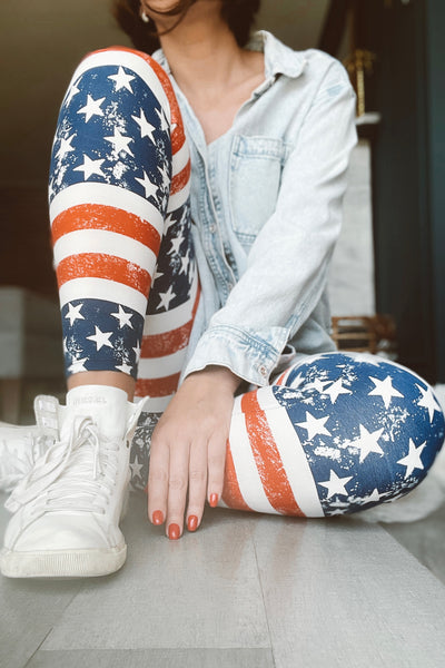 American Flag Leggings
