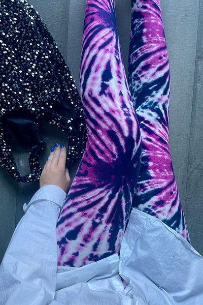 Yoga Waist 5" Pink Tie Dye Print Leggings
