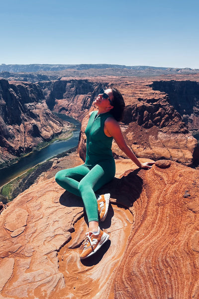 Solid Textured Green Bodysuit