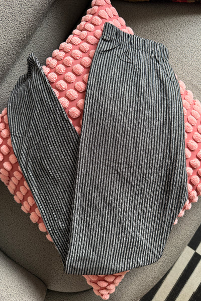 Gray Herringbone Stripe Print OS Leggings