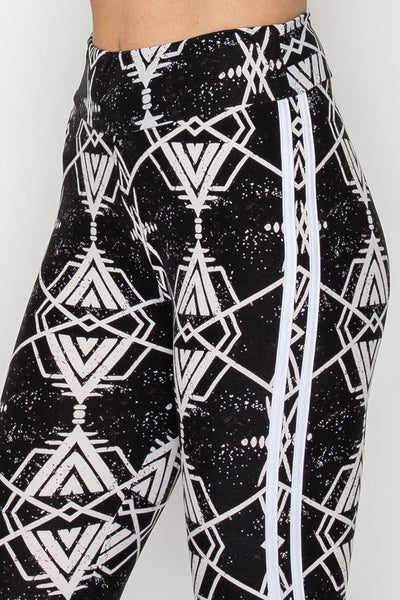 Black/ White Tribal Print Leggings