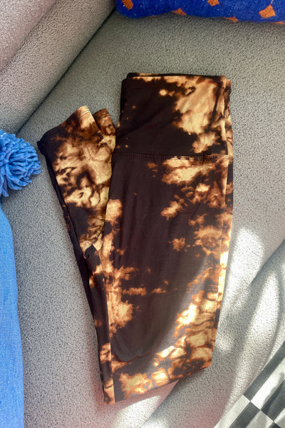 Yoga Waist 5" Amber Tie Dye Print Leggings