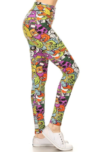 Graffiti Print Leggings