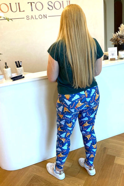 Holiday Reindeer Print Queen Size Leggings