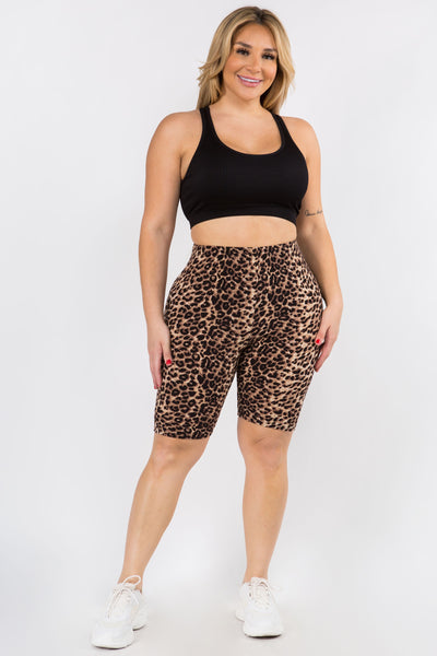 Cheetah Curvy Size Biker Shorts