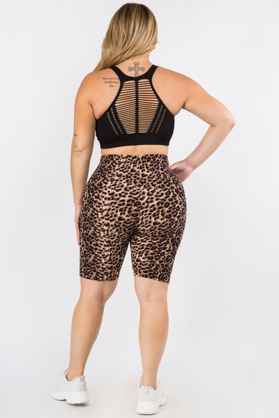 Cheetah Curvy Size Biker Shorts
