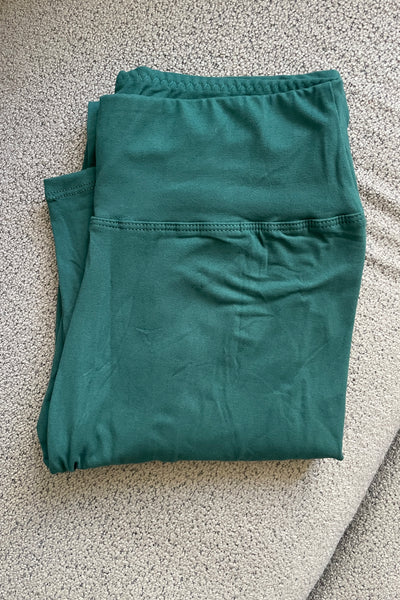 Yoga Waist 3" Solid Color QUEEN SIZE Basic Leggings