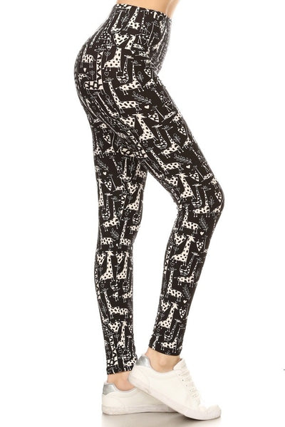Yoga Waist 5" Giraffe Print Leggings