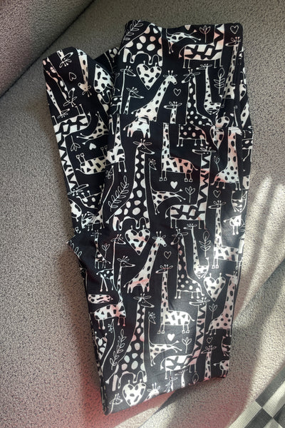 Yoga Waist 5" Giraffe Print Leggings