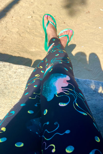Yoga Waist 5" Jelly Fish Leggings