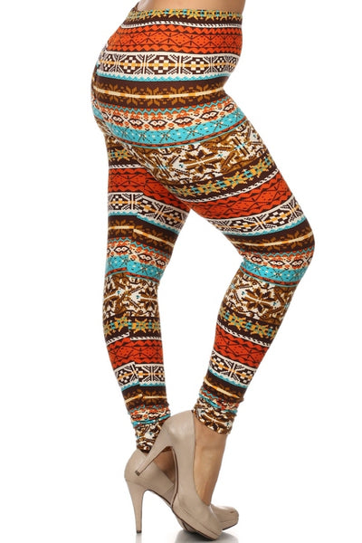 Knit Print Print QUEEN SIZE Leggings