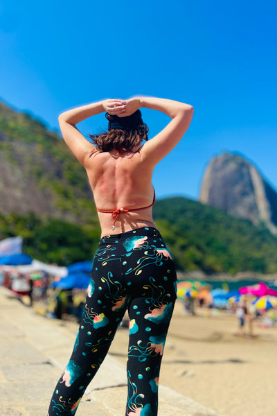 Yoga Waist 5" Jelly Fish Leggings