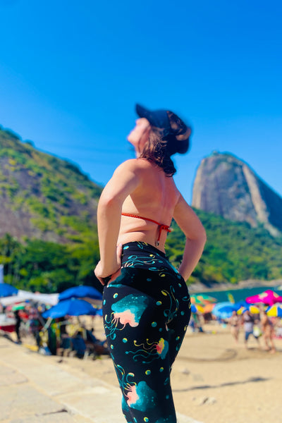 Yoga Waist 5" Jelly Fish Leggings