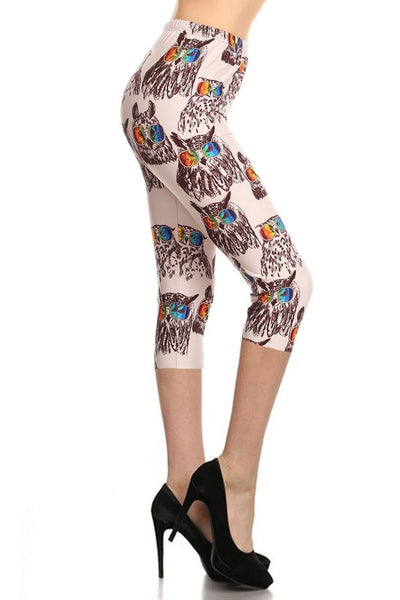Owl Print Capris