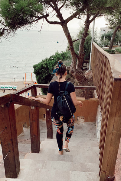 Yoga Waist 3" Paisley Bouquet Print CURVY QUEEN SIZE Leggings