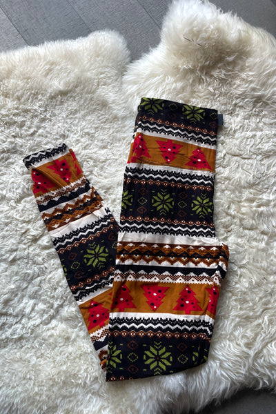 Yoga Waist 5" Snowflake Nordic Print Leggings