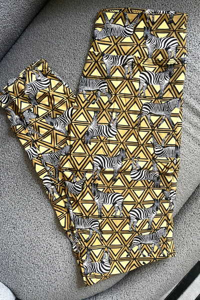 Yoga Waist 3” Zebra Print Leggings
