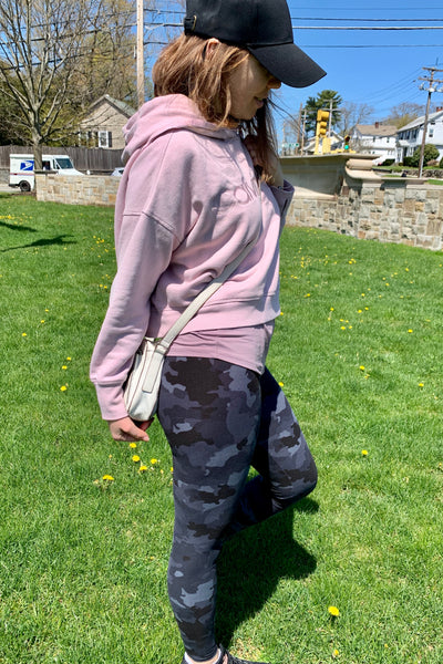 Yoga Waist 5" Gray Army Print Leggings