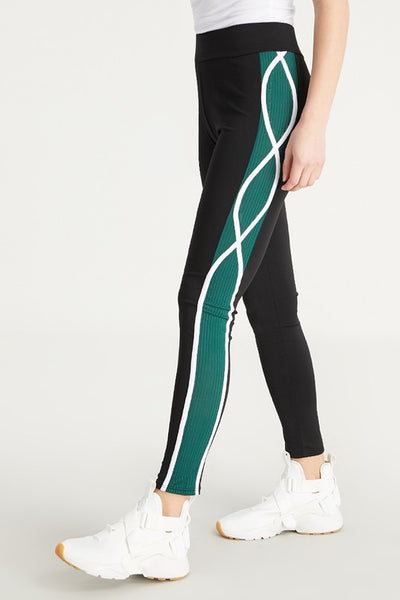 Petite Active Black Leggings with a side stripe