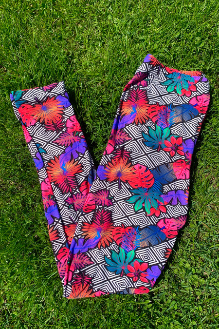Yoga Waist 3" Floral Print Leggings
