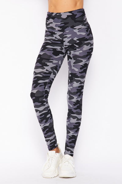 Gray Army Print Leggings(Yoga Waist or Regular)