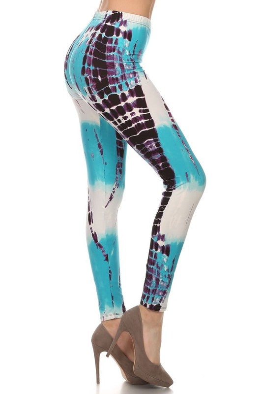 Tie Dye Blue/Purple Print Leggings