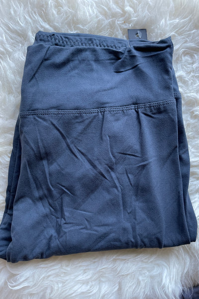 Yoga Waist 3" Solid Color QUEEN SIZE Basic Leggings