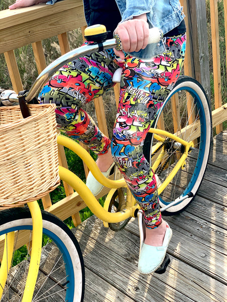 Graffiti Print Queen Size Leggings