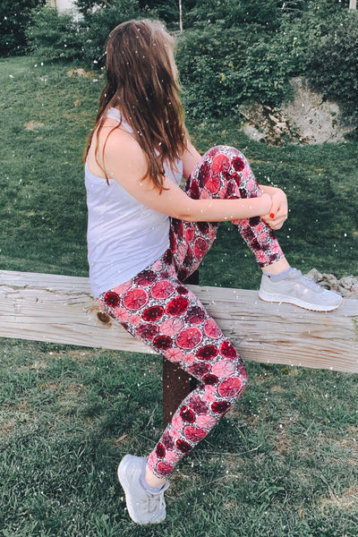 Yoga Waist 5" Grapefruit Print Leggings