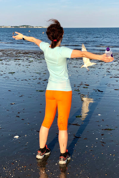 Yoga Waist 3 Solid Color Capris ONE SIZE