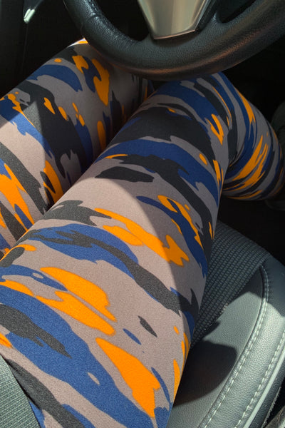 orange navy army yoga waist buttery Soft Microfiber High Waist Fashion Patterned Celebrity Leggings for Women one size