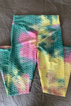 Tie Dye Yoga Waist BUBBLE Leggings w/Scrunchy Back
