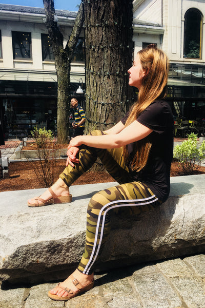 Striped Army Print Leggings