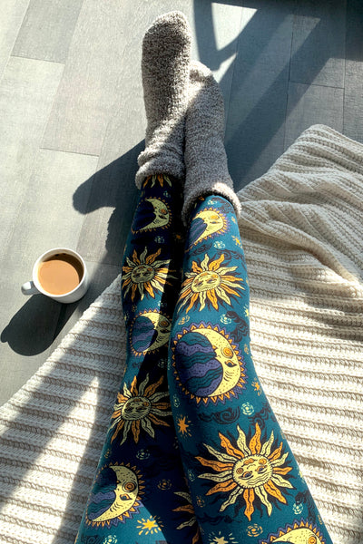 Yoga Waist 5" Sun & Moon Boho Print Leggings