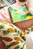 yellow white pineapple buttery Soft Microfiber High Waist Fashion Patterned Celebrity Leggings for Women one size