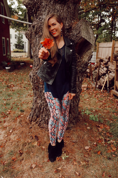 Pink/Blue Snake Print Leggings