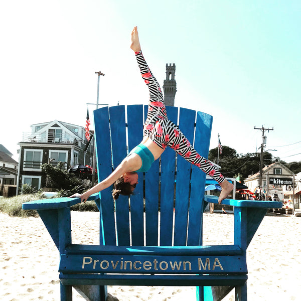 Pink Flamingo Abstract Print Leggings