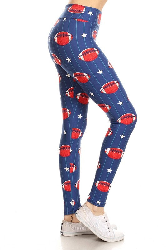 Yoga Waist (3") American Football Leggings