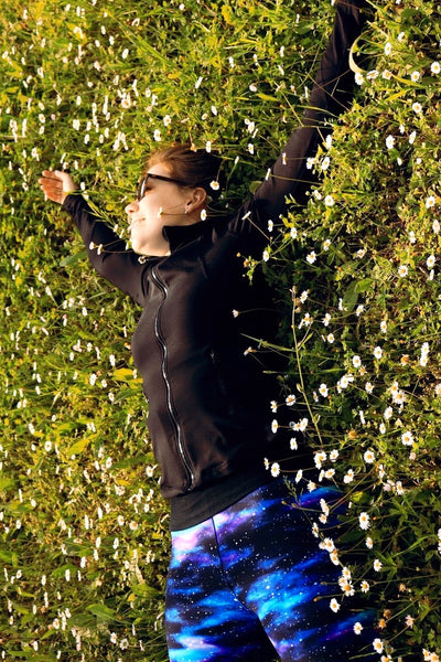 blue galaxy yoga waist buttery Soft Microfiber High Waist Fashion Patterned Celebrity Leggings for Women one size