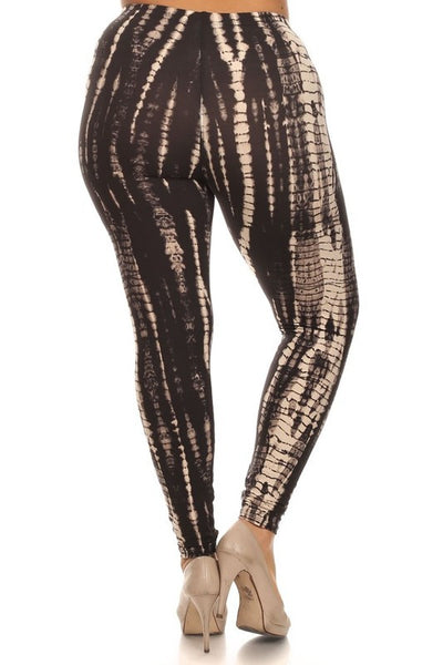 Brown Tie Dye Print QUEEN SIZE Leggings