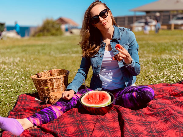 purple galaxy yoga waist buttery Soft Microfiber High Waist Fashion Patterned Celebrity Leggings for Women one size