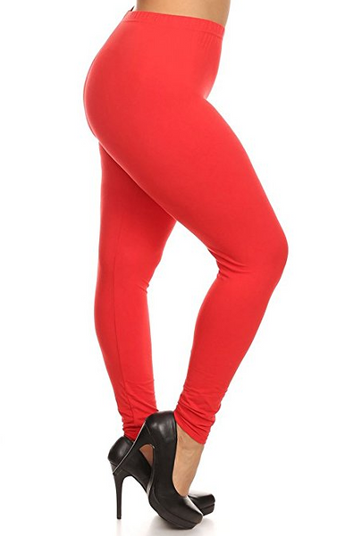 Solid Color Queen Size Basic Leggings