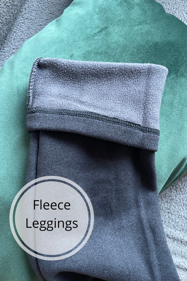 Yoga Waist 5" Solid Color FLEECE Lined Sweater Leggings (S/M, L/XL)
