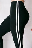 Black CURVY SIZE Capris with Side Stripes